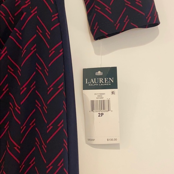 NWT Ralph Lauren Long Sleeve Navy and Red Dress 2P - Picture 9 of 13